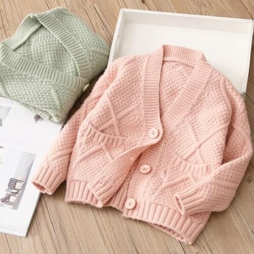 2 3 4 5 6 7 Years Baby Girl Sweaters 2021 Spring Autumn New Arrival Knit Cardigan for Girls Fashion Korean Toddler Girl Sweater