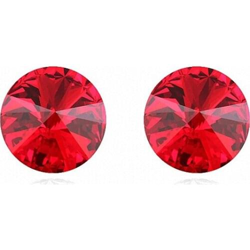 7 Colors Real Austrian crystals Stud earrings for women gold Color Earrings s New Sale Hot Round 96552Red