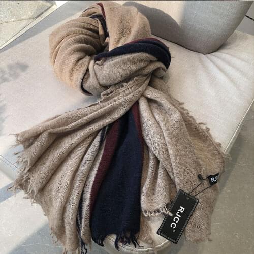 Pure 100% Cashmere scarf women Irregular Comfortable Warm Color Striped Ladies Scarf Sweet Twist Pashmina style shawl scarf