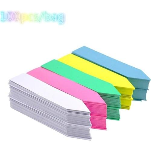 100Pcs Garden Plant Labels Plastic Plant Tags Nursery Markers Flower Pots Seedling Labels Tray Mark Tools Mix Colors