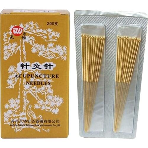 Full gold-plated acupuncture needles Chinese medicine gold needle 200pcs free shipping