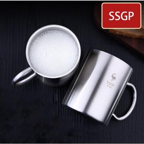 304 Insulated Stainless Steel Coffee Mug Double wall Layer Anti-Scald Cup Drinking/Beer/Water/Tea Anti Fall Metal Travel Tumbler