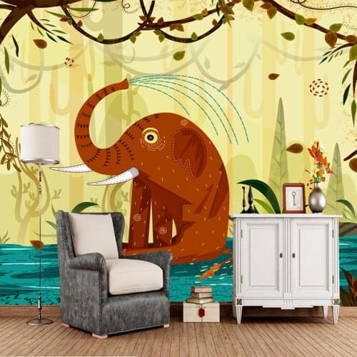 Papel de parede abstract cartoon shower elephant children 3d wallpaper,living room tv sofa wall kids' bedroom mural