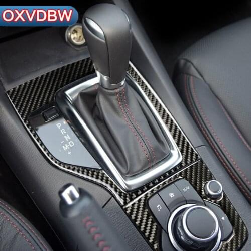 For MAZDA 3 Axela accessories Center Console Gear Panel decorate carbon fiber automotive interior trim stickers 20141718