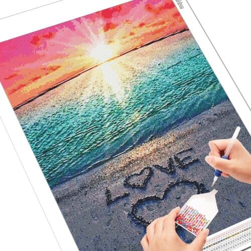 Diamond Painting Sunset Landscape Cross Stitch 5D Diamond Embroidery Seascape Rhinestones Art Bead Picture Kits Home Decor