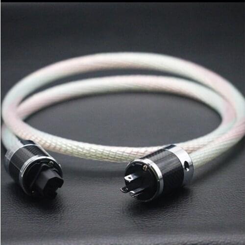 Hifi audio Hi-End Top-rated 7N copper + pure Silver +Carbon fiber US plug Amp CD player power cable power cord