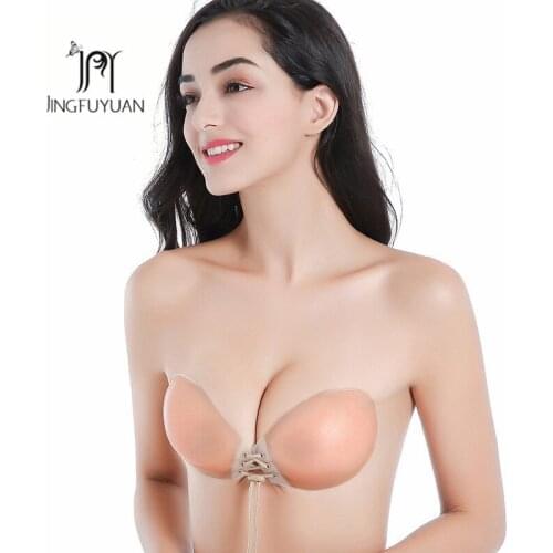 Backless Bras For Women Wedding Super Push Up Bra Invisible Silicone Bra Fashion Adhesive Gel Seamless Women Sexy Lingerie Bra