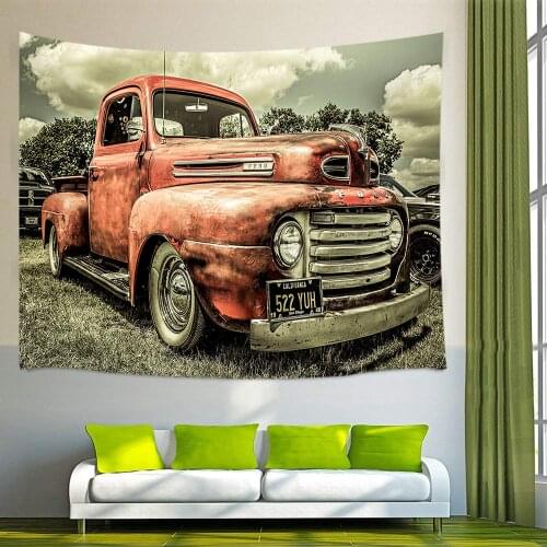 Rustic Car Wall Art Home Decor Custom The Old Truck Car Tapestry Wall Hanging