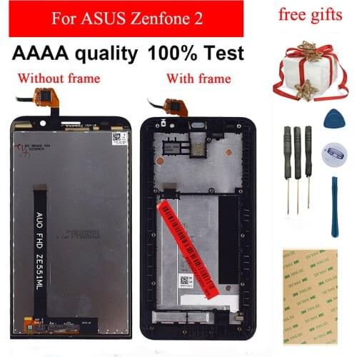 For ASUS Zenfone 2 ZE551ML Z00AD Z00ADB Z00ADA Touch Screen Digitizer Sensor Panel Glass + LCD Display Monitor Assembly Frame