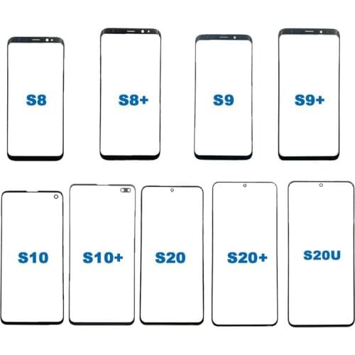 3PCS With OCA Outer Glass Lens Screen For Galaxy S8 9 10 S20U Plus Touch Panel LCD Display Repair Replace Parts Front Cover
