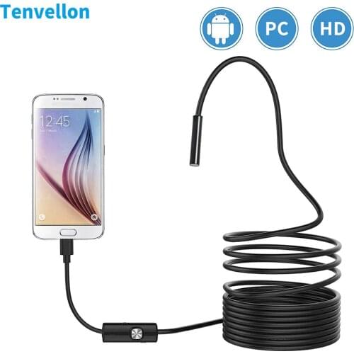 Endoscope 7mm Mini Android Endoscope With 6 LED 1M Soft Cable Waterproof Inspection for Only Andoird PC USB Borescope endoscopio