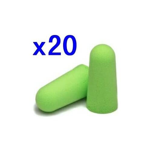 [ Fly Eagle ] 20 pcs SOFT FOAM EARPLUG GREEN PEENROTECTOR EAR PLUGS