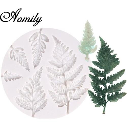 Aomily Mimosa Shape Cake Molds Fondant Molds Leaves Cookie Baking Pastry Chocolate Candy Jelly Cake Mould Kitchen Silicone Molds
