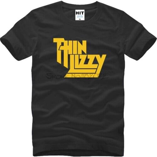T-sihrt 3d Heavy Metal Rock Band Thin Lizzy T Shirt Men Tops Music Pop Men T-shirt Short Sleeve Cotton O-neck Tee Tops