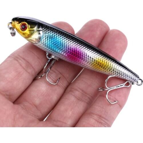 HENGJIA 1PCS Topwater Pencil Fishing 80mm 8.6g Artificial Minnow Hard Lures Baits