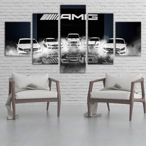 Canvas Ben z car 5 Piece Pictures Sports Car Off-Road Vehicle Wall Art Pictures for Living Room Posters Home Decoration painting