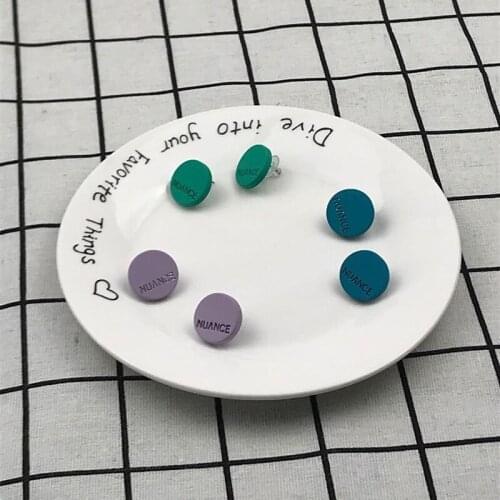 3 color classic fashion womens earring round ribbon pattern for girls gift personalized earrings earrings accessories jewelry