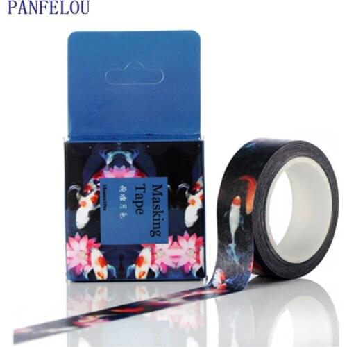 PANFELOU 1.5CMx10M The lotus cartoon Stickers border masking adhesive paper washi tape DIY Scrapbooking Hand account