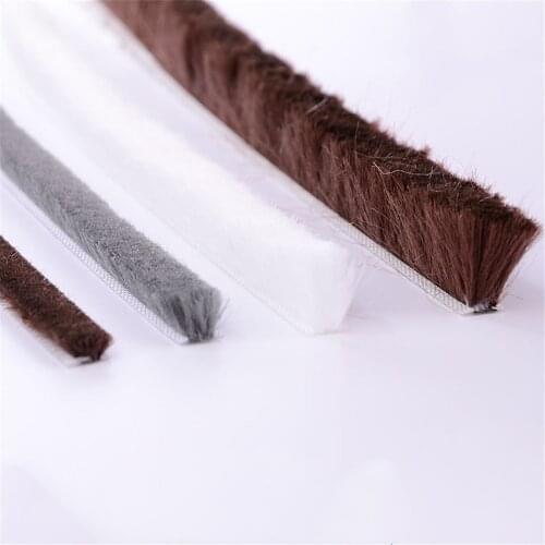 Adhesive Bristles Wool Pile Weatherstrip Door Window Brush Seal 20x15mm 7x8mm 7x12mm 6x12mm 9x5/9/15/23mm White Gray Brown