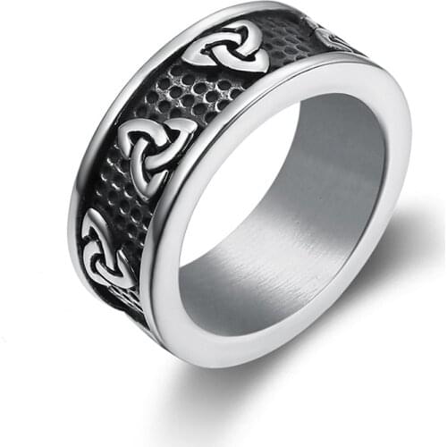 7-13 size 316L Stainless Steel Irish Knot Rings for Men Women Vintage Punk Style Retro Fashion Biker Ring Jewelry