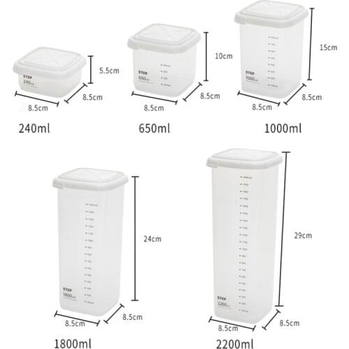 Food Storage Container Airtight Cans Plastic Storage Box Stackable Food Storage Box Kitchen Fridge Fresh-keeping Tank With Scale