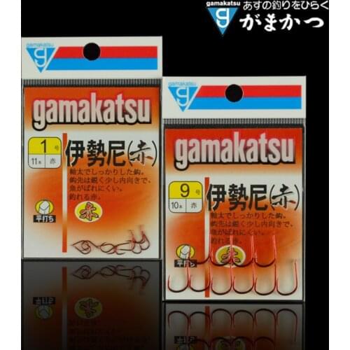 High Quality Japan Gamakatsu Red Barbed Hooks High Carbon Steel Hooks Super Wearable Sharp Anti-corrosion Carp Fish Hooks