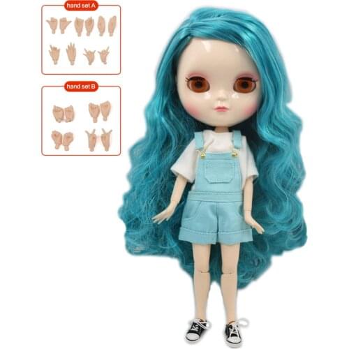 ICY DBS Blyth BJD 1/6 joint body 30cm doll,Blue side long curly hair ,including hand set AB Gift for girls. No.BL4006/4302