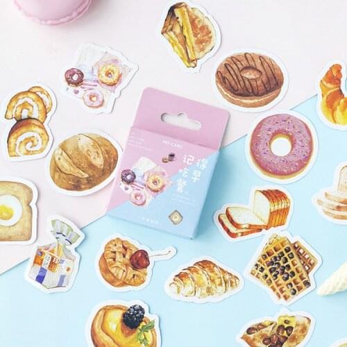Mohamm 46Pcs Remember To Eat Breakfast Decoration Sticker Paper Creative Scrapbooking Stationary School Supplies