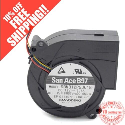 NEW SANYO DENKI SAN ACE 9BMB12P2J618 12V 3.8A 9733 high air volume cooling fan