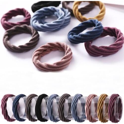 10Pcs/Lot New High Elastic Basic Rubber Bands Simple Hairband Girls Headwear Solid Color Headband Fashion Women Hair Accessories