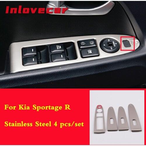 For Kia Sportage R 2011 2012 2013 2014 2015 Stainless Steel Car Inner Door Window Switch Panel Cover Trim Decoration Accessories