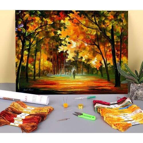 Feast Leafs Pre-Printed 11CT Cross Stitch Full Kit DIY Embroidery DMC Threads Handicraft Sewing Craft Handmade Gift Stamped
