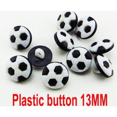 100PCS 13MM white black football button sport Dyed Plastic buttons coat boots sewing clothes accessory P-177