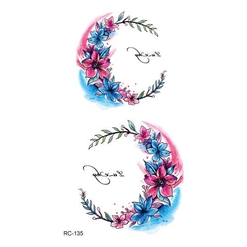 Rocooart Colorful Flowers Tattoo Sleeves Garland Flash Taty Fake Tattoo For Women Tatuagem Body Art Temporary Tattoo Stickers