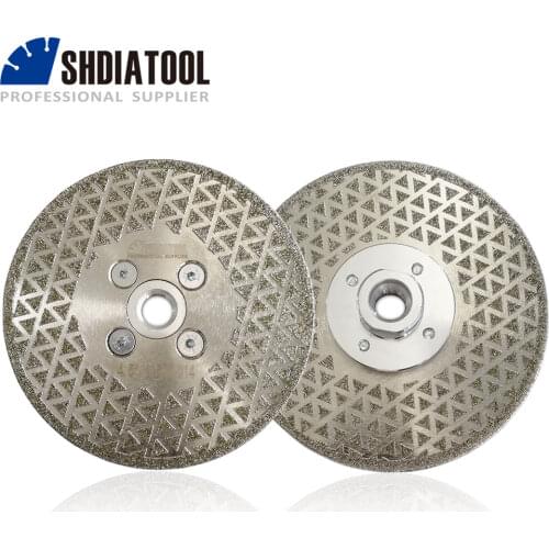 SHDIATOOL 2pcs 4.5" Coated diamond cutting & grinding disc M14 flange granite marble 115MM Both side coated diamond blade