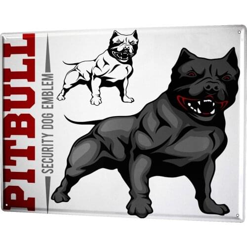 Dogs Breed Pitbull - Safety Dog Poster Funny Sign Tin Art Wall Decor Vintage Aluminum Retro Metal Tin Sign Painting Sign 20x30cm