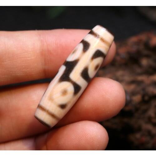 UPD0320B07 Magic Tibetan Old Oily Agate Cinnabar Dots 6 Eye Healthy Symbol dZi Bead Amulet LKbrother Top Quality
