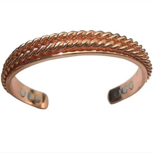 Vintage Magnet Pure Copper Jewelry Bracelet Gold Color for Women with Open Cuff Wide Bracelets Engraved Wholesale Bulk Lots