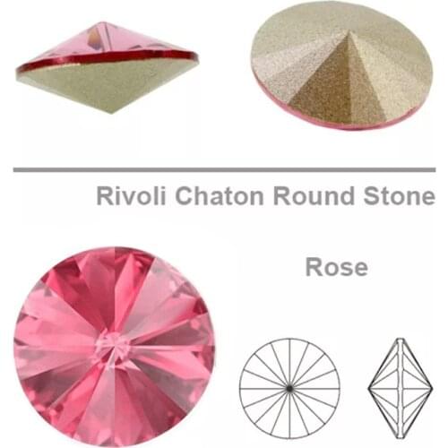 YANRUO 1122 Rivoli Rose Sew On Rivoli K9 Crystal Diamond Sew Rrhinestones Beads For Sewing Shoes Bags