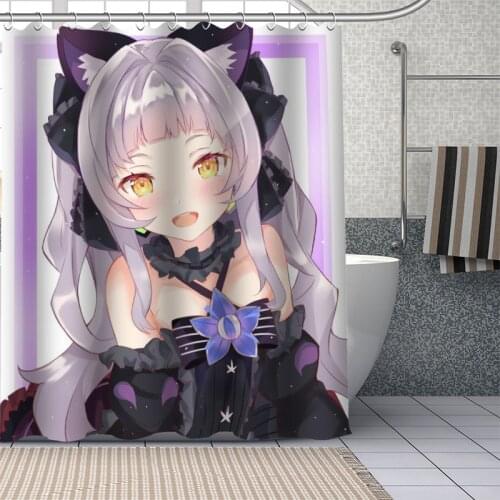 Custom Anime Murasaki Shion Shower Curtain With Plastic Hooks Modern Fabric Bath Curtains Home Decor Curtains Custom Your Image