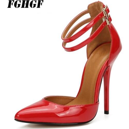 High heels Womens shoes with stiletto pointed toes Banquet shoe size 38-48