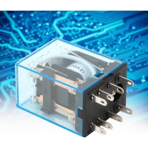 10pcs MY2N-J Micro Electromagnetic Relay 8 Pins Coil DPDT General Intermediate Relay 10A 12V/24V/220V