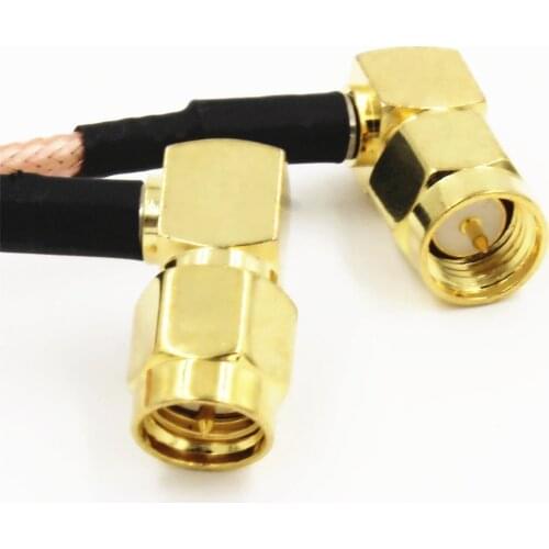 10PCS SMA right angle male to SMA right angle male Pigtail Jumper RG316 Cable 15CM
