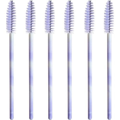 100pcs Light Purple Disposable Mascara Brush Wand Eyebrow Brushes Eyelash Spoolie Eye Lash Wands Spooly Applicator Makeup Kits