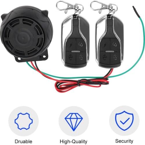 12V Motorcycle Alarm Security System Dual Remote Control Bike Scooter Theft Protection Car Keyring