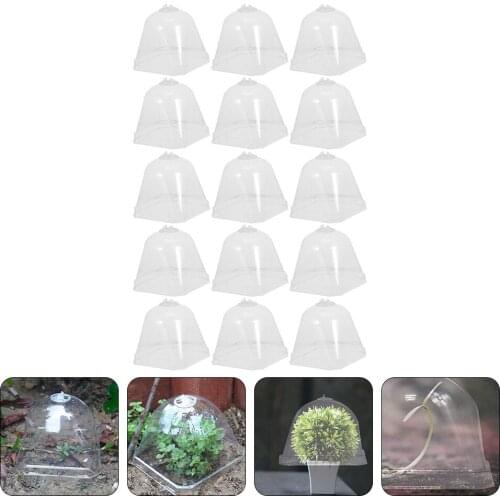15pcs Plant Dome Pot Transparent Gardening Pot Plant Nursery Stuffy Plant Cover