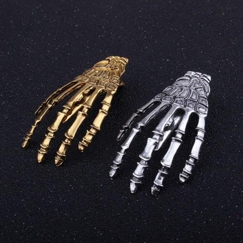 2PCS HISUMA 2021 Novelty Girl Alloy Skeleton Claws Skull Hand Hair Clip Hairpins Zombie Punk New Women Horror Headwear Bobby Pin