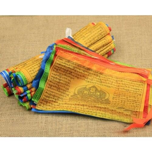 Newest 20Pcs/String 26*16CM Colorful Prayer Flags Longevity Mantra Multicolored Silk Cloth Prayer Flags Garden Ornaments