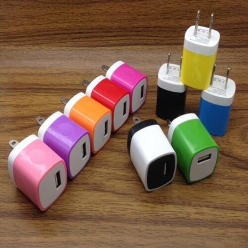 200pcs/lot 5V 1A Colorful usb US AC Home Wall Charger For iphone 7 6 6s plus 5 5s Se for samsung blackberry htc lg
