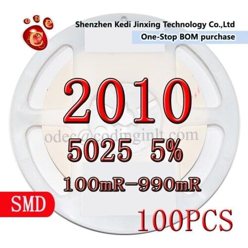 2010 5025 5% SMD resistor 100pcs 0.1R 0.12R 0.15R 0.2R 0.22R 0.24R 0.3R 0.33R 0.36R 0.39R 0.43R 0.47R 0.51R 0.56R 0.62R 0.68R